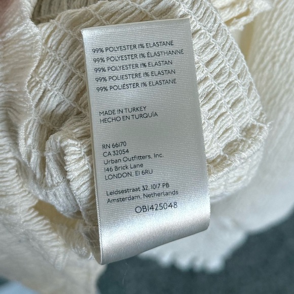 Anthropologie Ivory Smocked Top - Picture 7 of 7